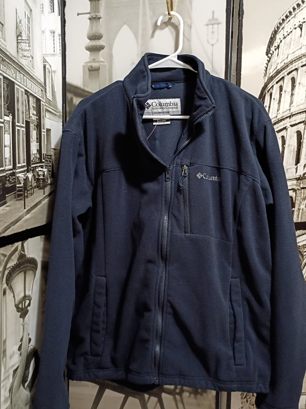 Columbia Men's Navy Interchange Fleece Jacket Full Zip/Side Zip Pockets Size L